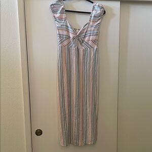 Saltwater LUXE Striped Midi cutout Dress Medium